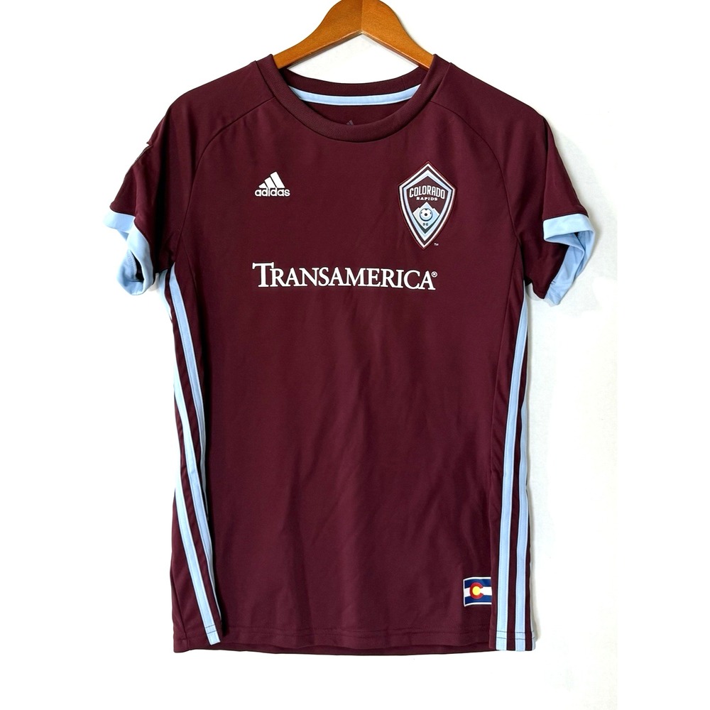Adidas Colorado Rapids MLS Shirt Size Medium Burgundy Climalite Jersey Top